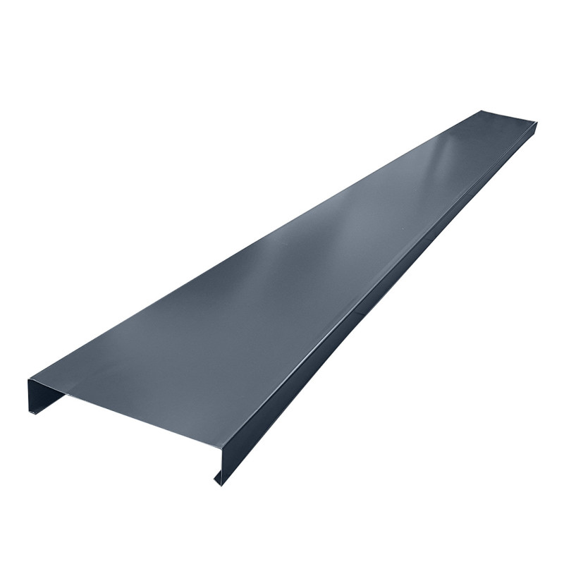 Lot de 6 couvertines 4m ECO en alu 8/10ème RAL7016 pour acrotère - 283mm