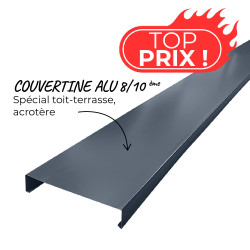 Couvertine 3m RAL7016 en alu 8/10ème et largeur 283 mm pour acrotère toit-terrasse - Aluhome