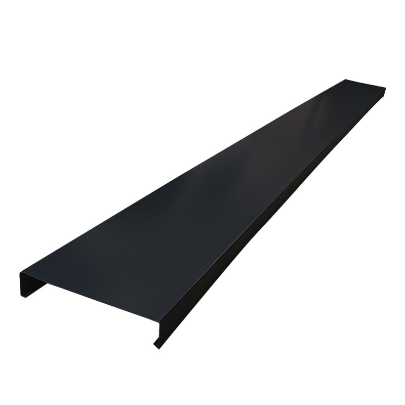 Lot de 6 couvertines 4m ECO en alu 8/10ème RAL9005 pour acrotère - 283mm