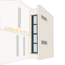 Pliage de tôle alu pour recouvrir et protéger les parois de vos grandes ouvertures jusqu'à 4m de haut