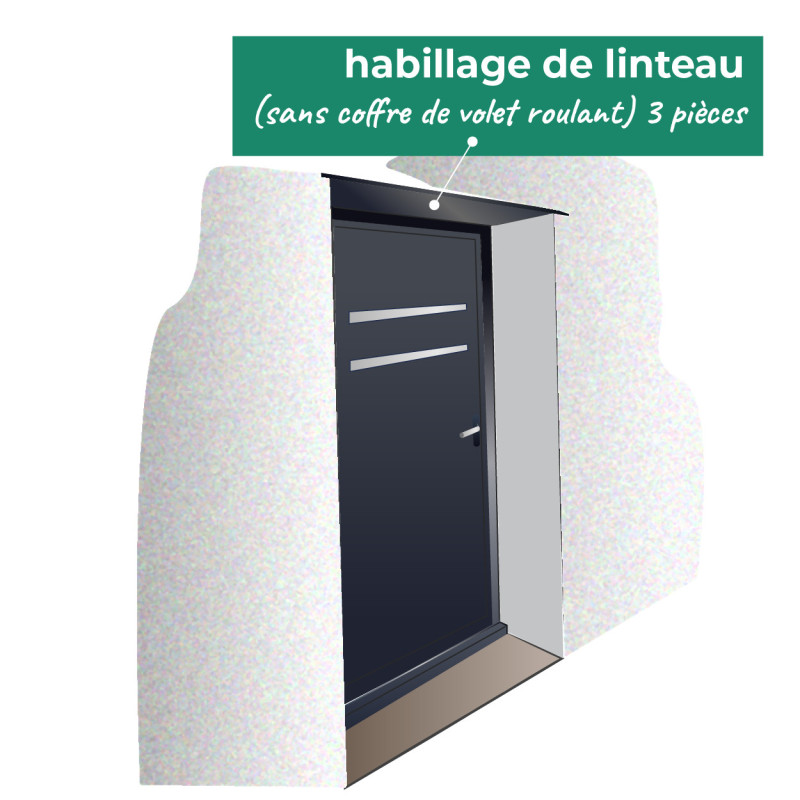 Habillage de linteau en alu pour encadrement de baie ou porte en alu jusqu'à 2m - Aluhome