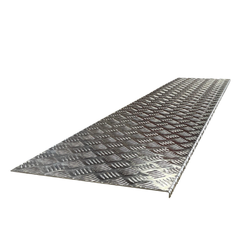 Pliage cornière en L en alu gaufré 25/32è pour protéger les seuils de garage