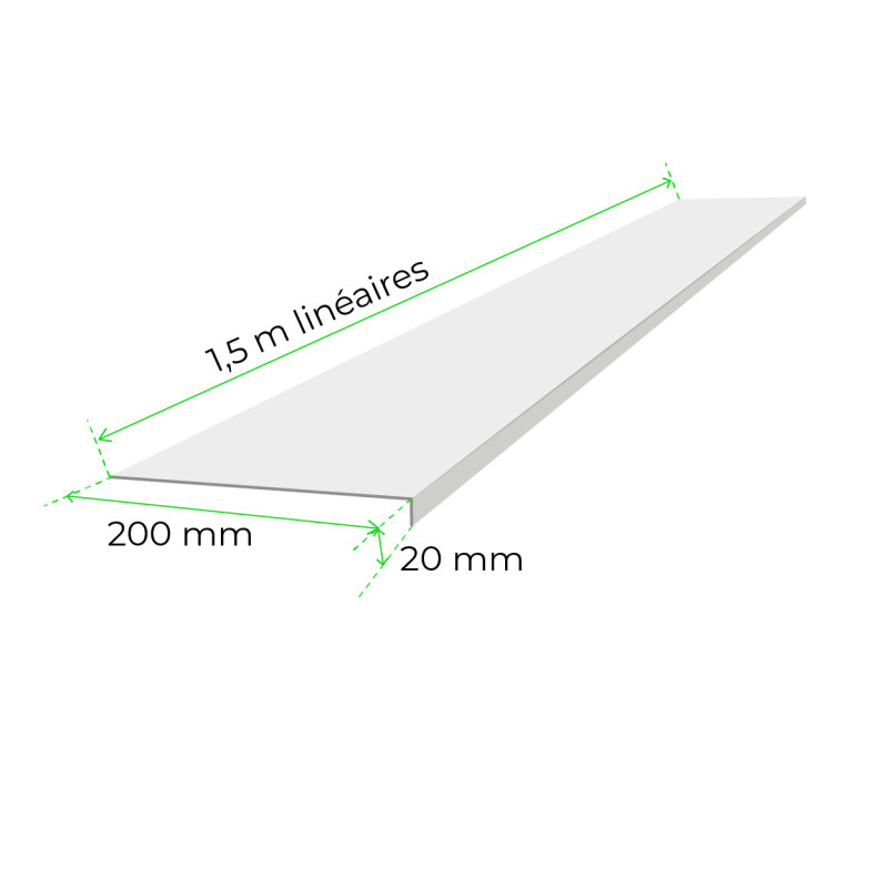 dimensions du pliage alu pour habillage des passages de seuil de porte