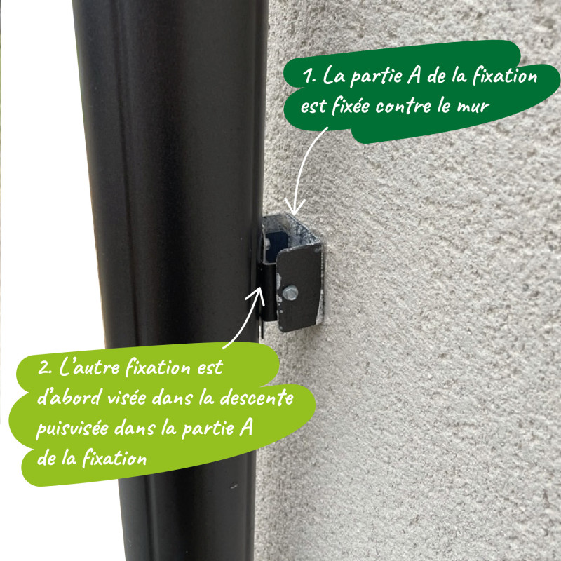 Fixation de tuyau de descente en alu -Aluhome