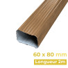 Tuyau de descente rectangulaire 60 x 80 mm couleur cuivre C9 de 2m