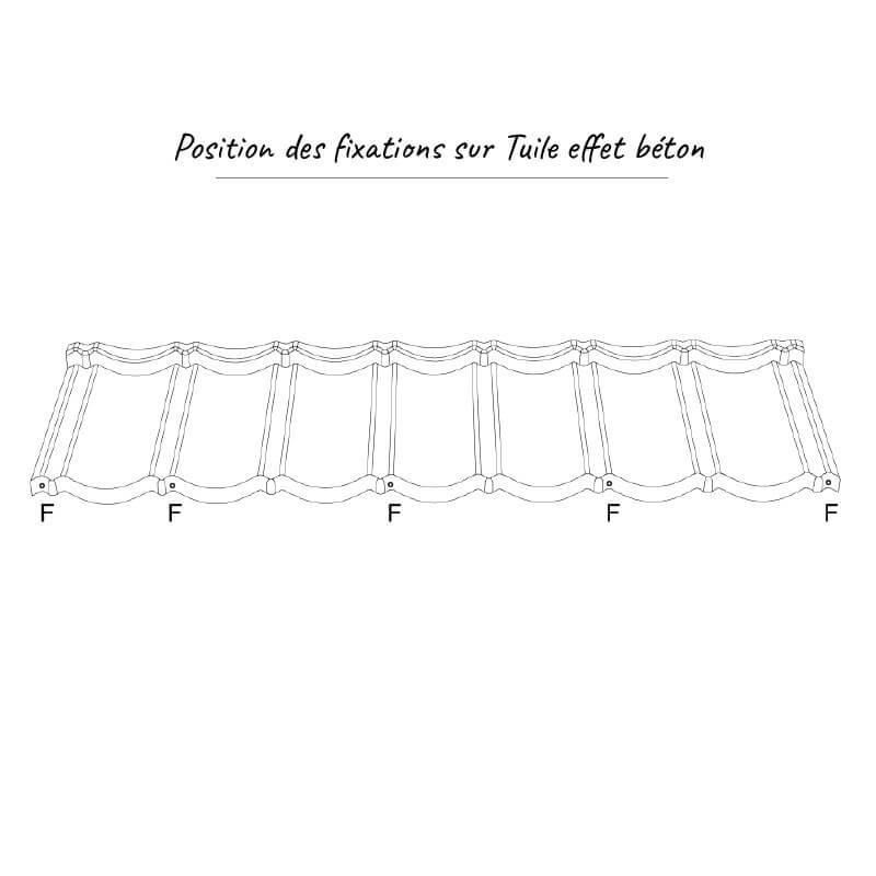 Tuiles alu effet béton fixation