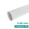 Descente circulaire Ø80mm en aluminium de 2m couleur blanc